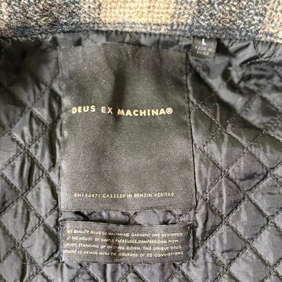 Dues Ex Machina The Piston Wool Shirt Lightweight Coat Jacket Plaid Men's Size L - Picture 13 of 14